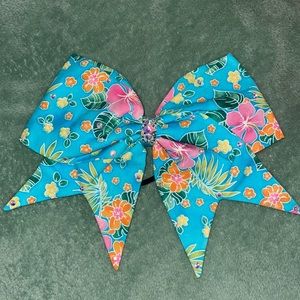 Hawaiian flower cheer bow